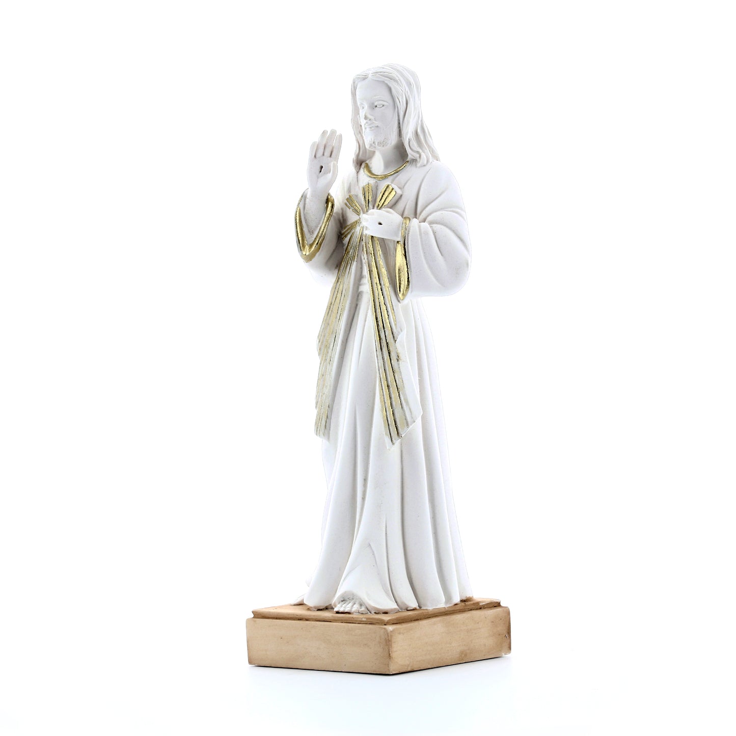 Statua Gesù Misericordioso in resina bianca. Altezza 20 cm