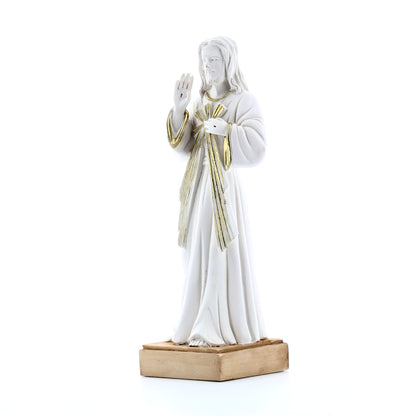 Statua Gesù Misericordioso in resina bianca. Altezza 20 cm
