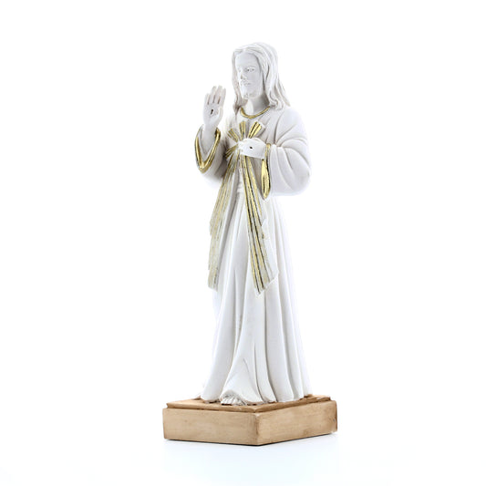 Statua Gesù Misericordioso in resina bianca. Altezza 20 cm