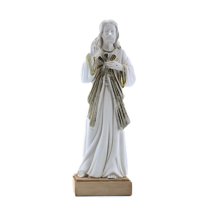 Statua Gesù Misericordioso in resina bianca. Altezza 20 cm