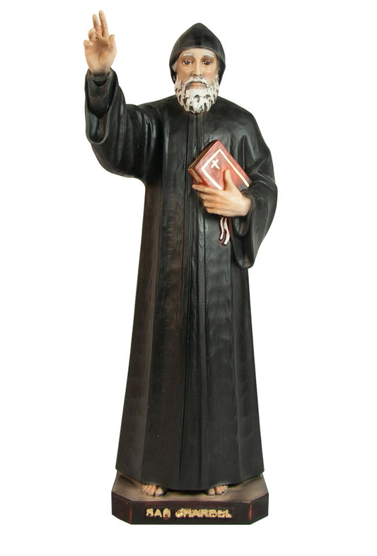 Statua San Charbel in resina colorata. Altezza 30 cm