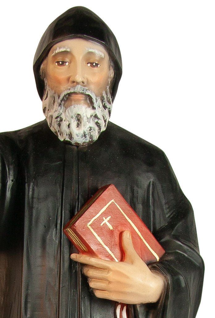 Statua San Charbel in resina vuota colorata. Altezza 40 cm