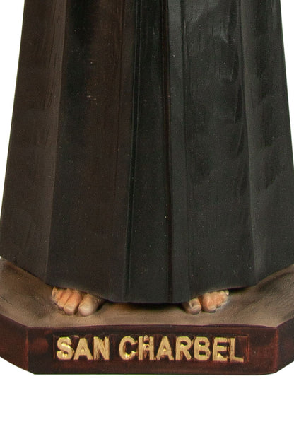 Statua San Charbel in resina vuota colorata. Altezza 40 cm