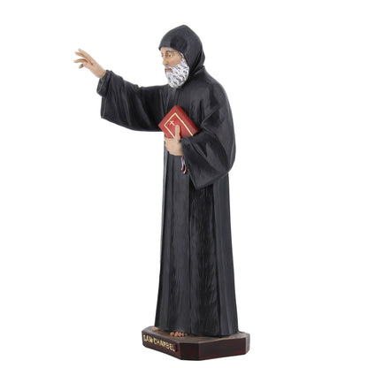 Statua di San Charbel in resina vuota colorata. Altezza 60 cm