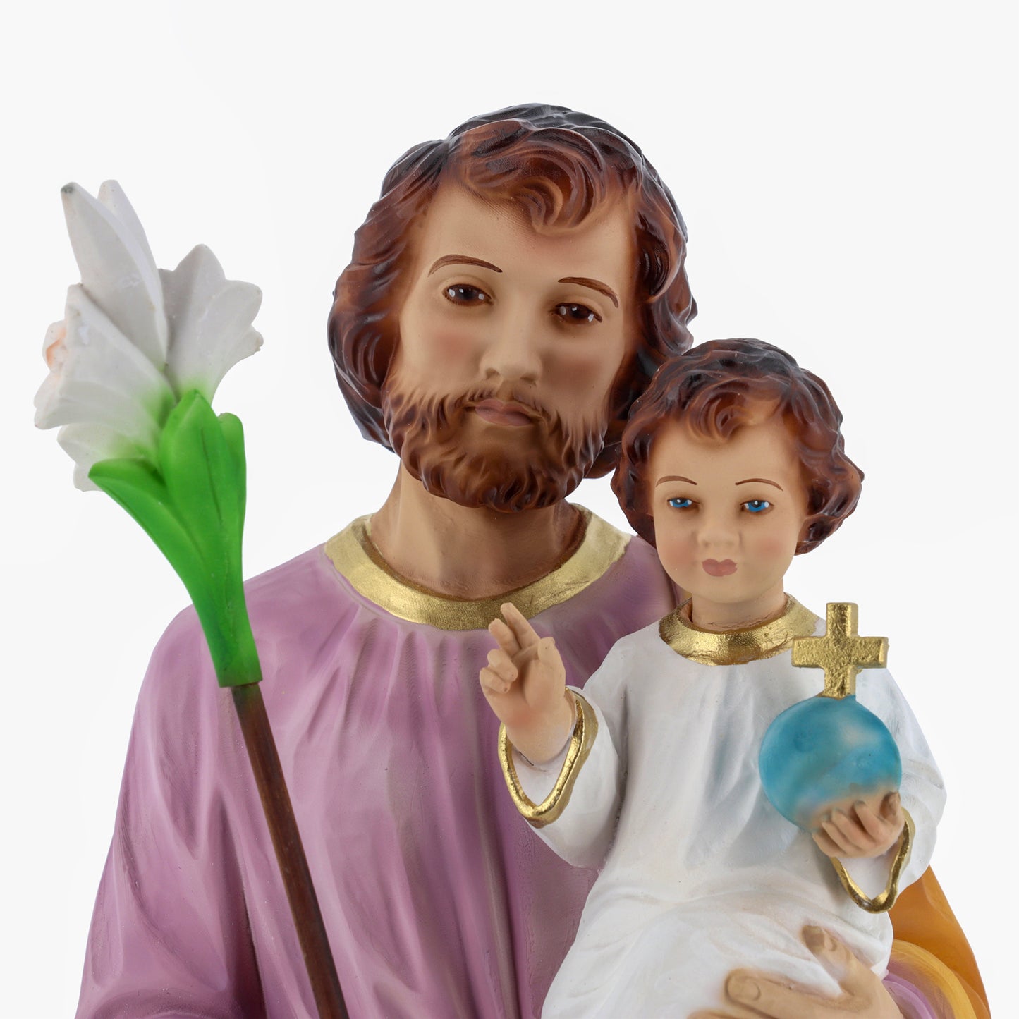 Statua San Giuseppe in resina vuota. Altezza 51 cm