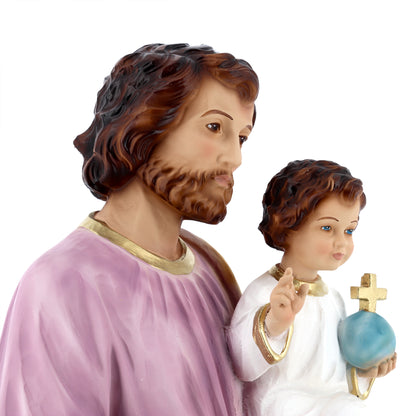 Statua San Giuseppe in resina vuota. Altezza 51 cm