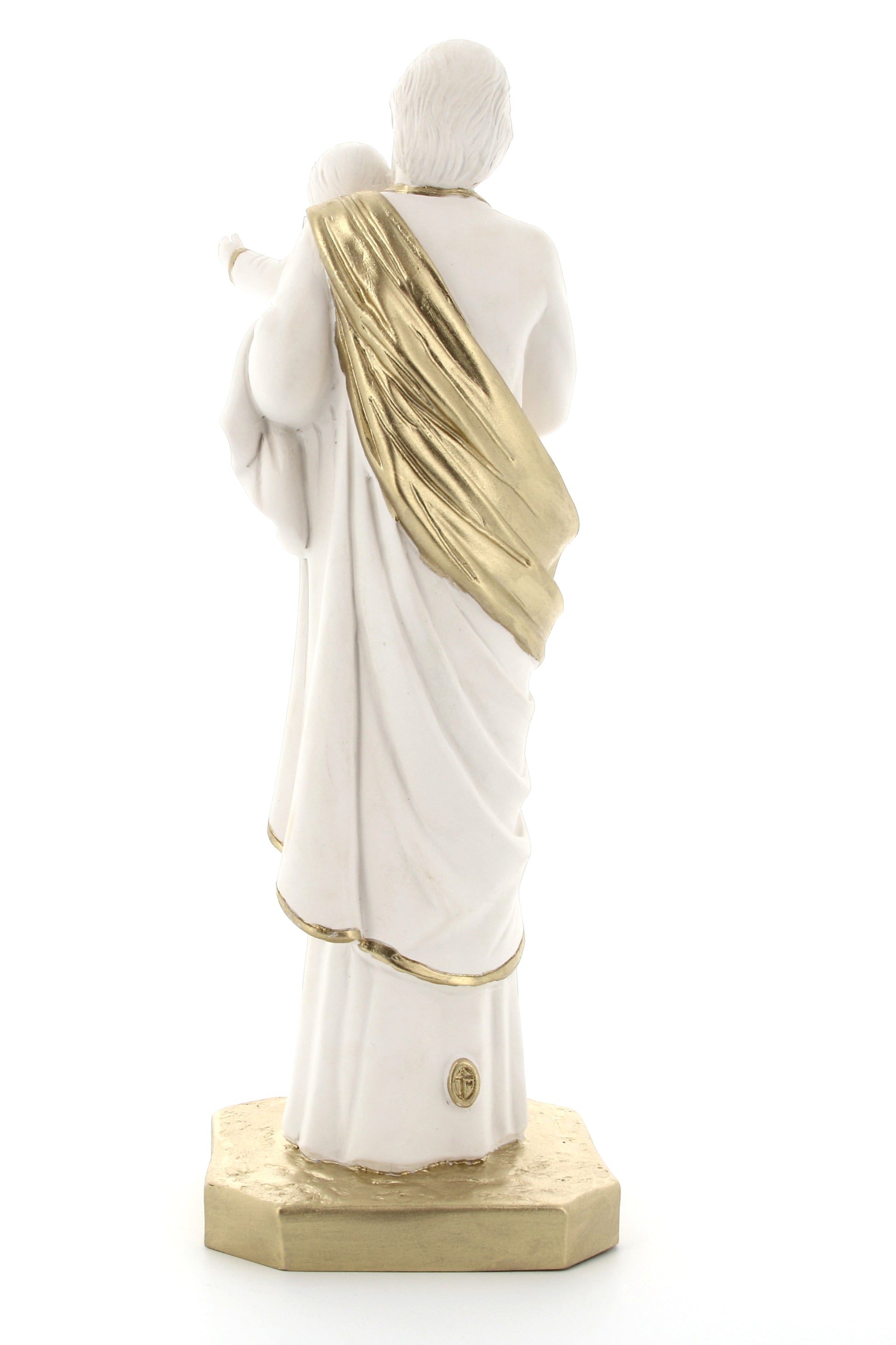Statua San Giuseppe, in polvere di marmo bianca. Altezza 32 cm