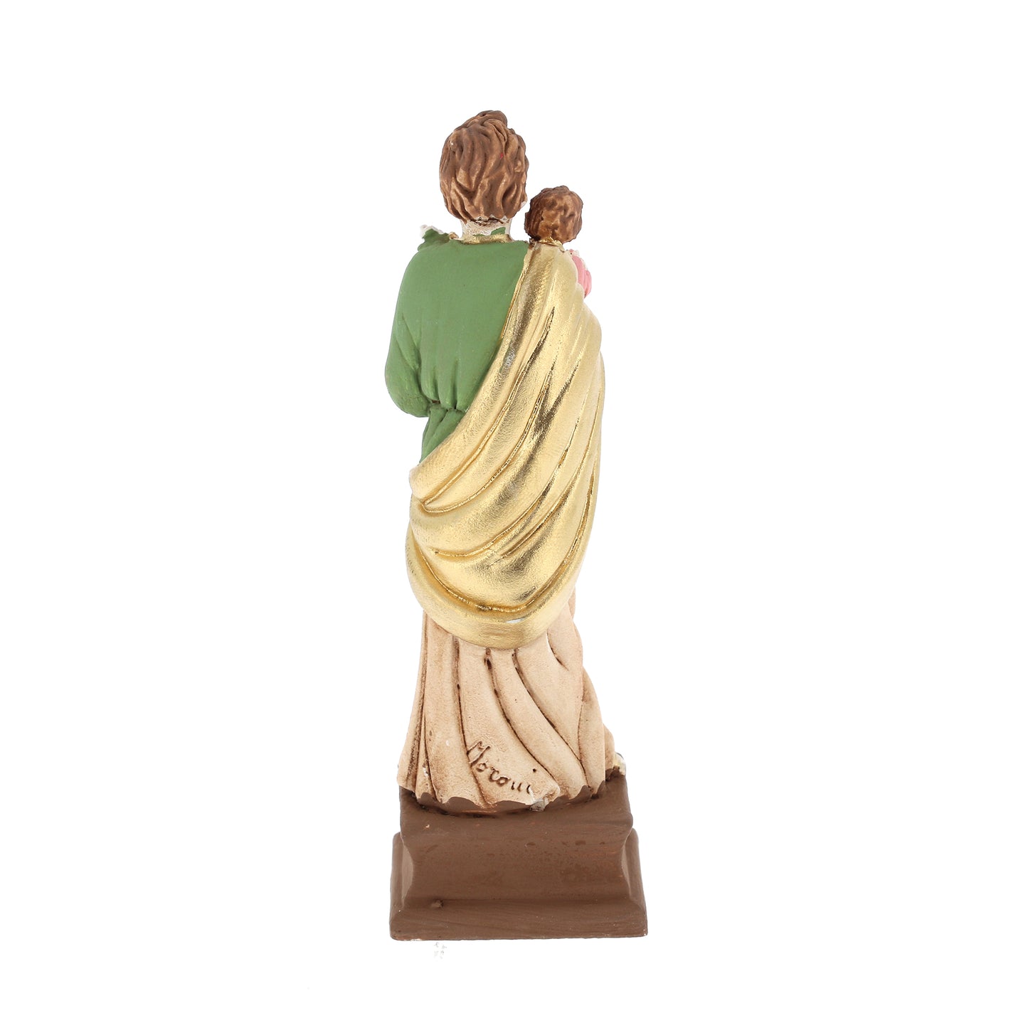 Statua San Giuseppe in resina colorata. Altezza 10 cm