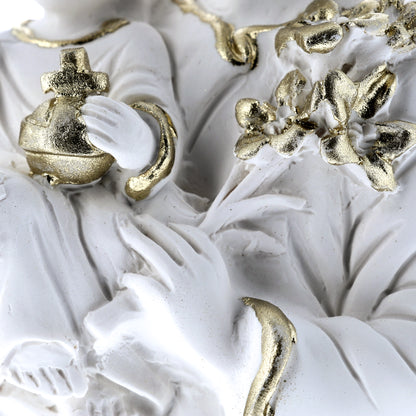 Statua San Giuseppe in resina bianca. Altezza 15 cm