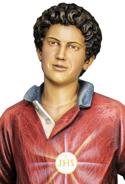 Statua San Carlo Acutis, in legno. Altezza 170 cm