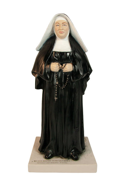 Statua Beata Maria Teresa Fasce in polvere di marmo colorata. Altezza 30 cm