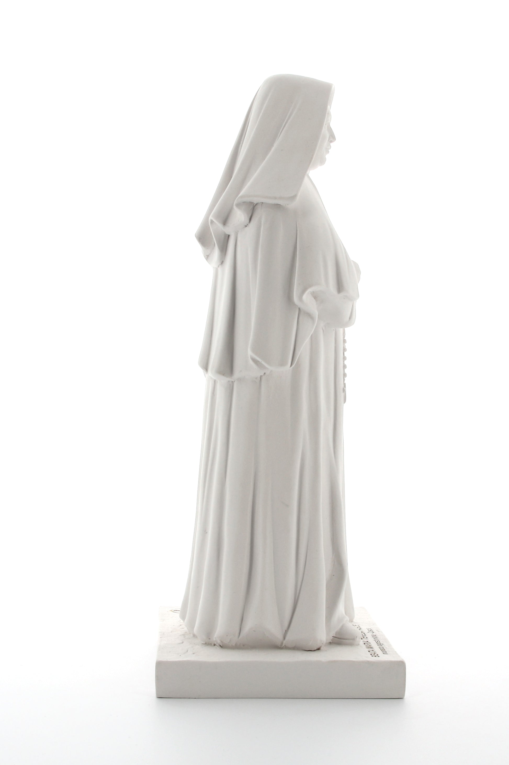 Statua Beata Maria Teresa Fasce in polvere di marmo bianca. Altezza 30 cm