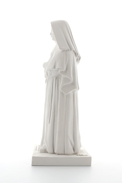 Statua Beata Maria Teresa Fasce in polvere di marmo bianca. Altezza 30 cm