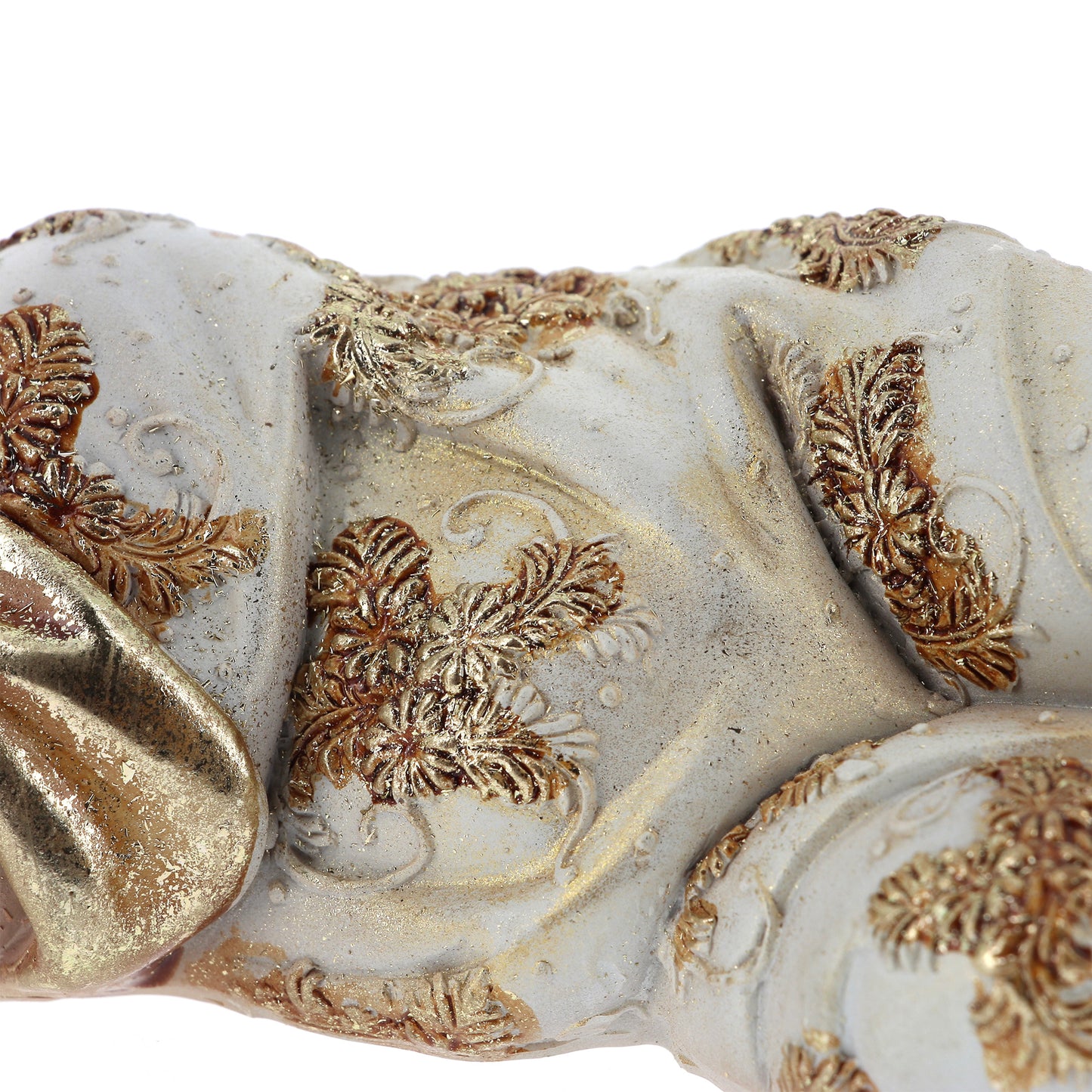 Statua Gesù Bambino dormiente in resina. Larghezza 31,8 cm