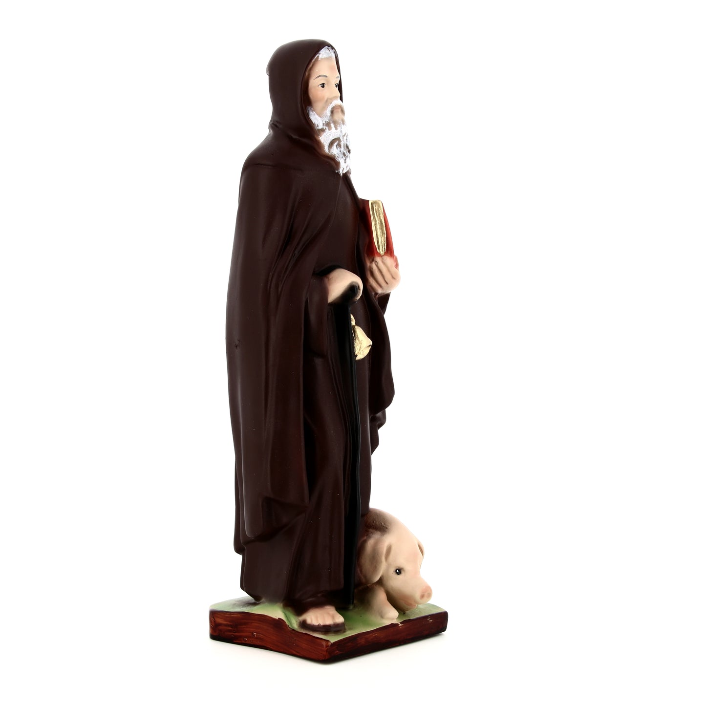 Statua Sant'Antonio Abate, in resina colorata. Altezza 30 cm