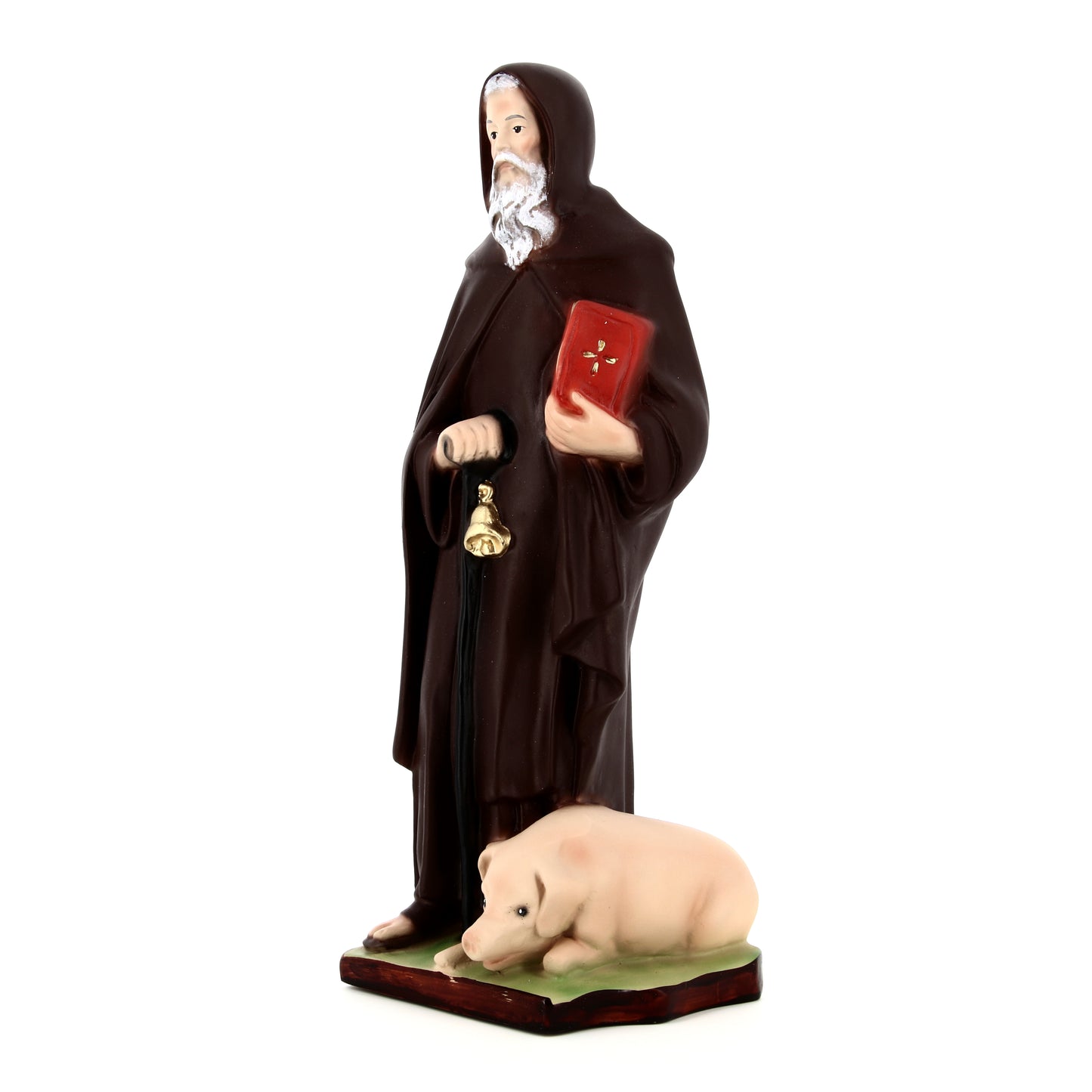 Statua Sant'Antonio Abate, in resina colorata. Altezza 30 cm