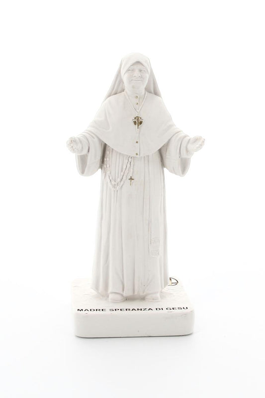 Statua beata Madre Speranza, in polvere di marmo bianca. Altezza 17 cm