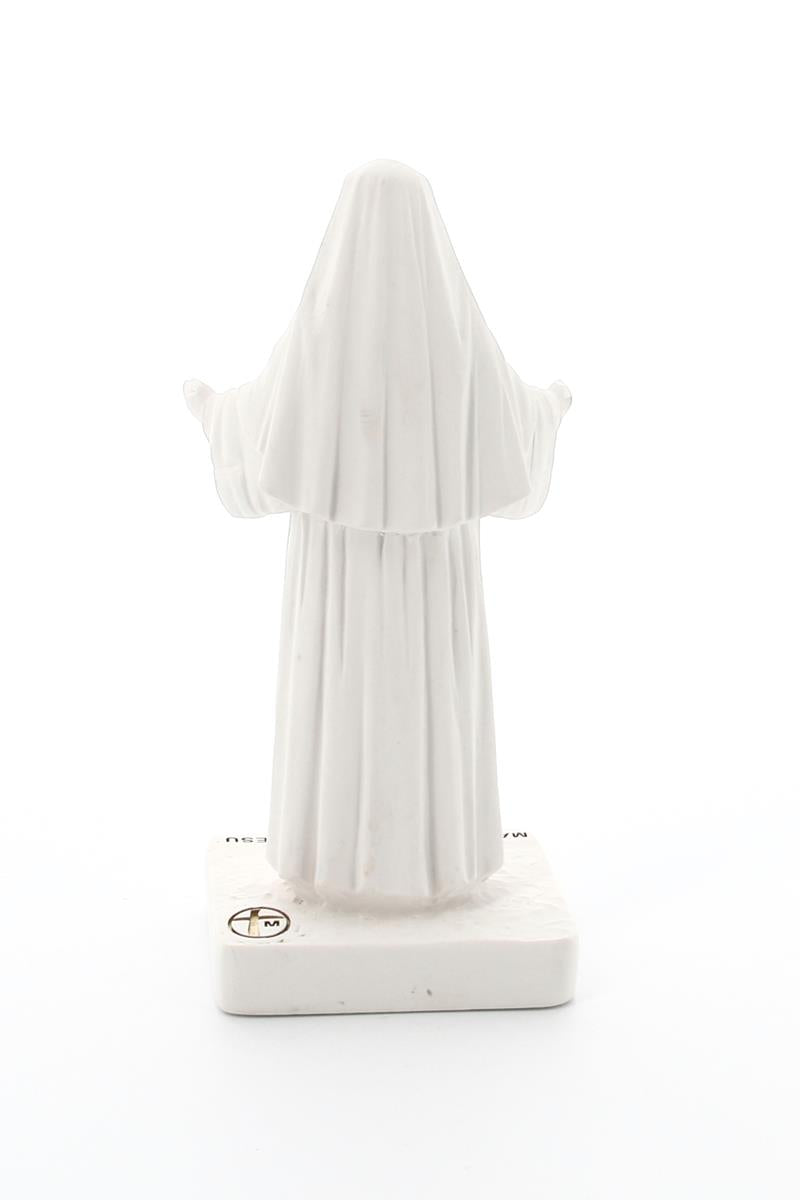 Statua beata Madre Speranza, in polvere di marmo bianca. Altezza 17 cm