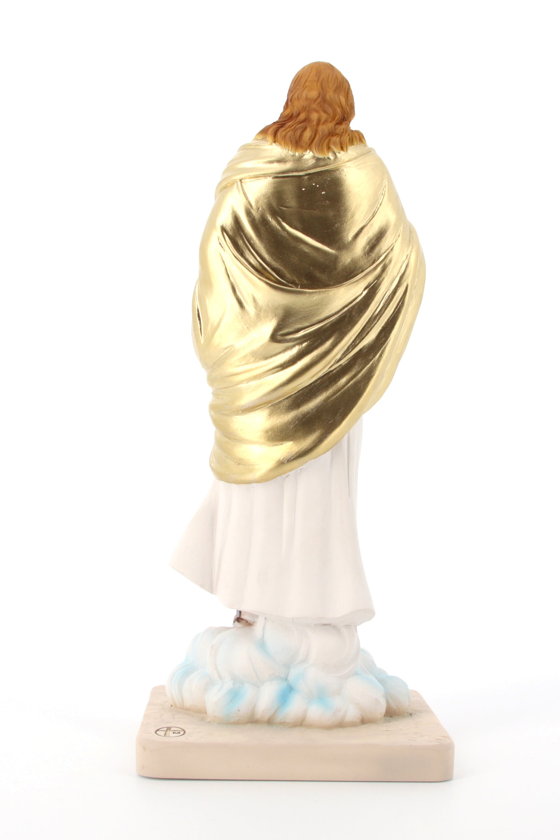 Statua Sacro Cuore di Gesù, in polvere di marmo colorata. Altezza 31 cm
