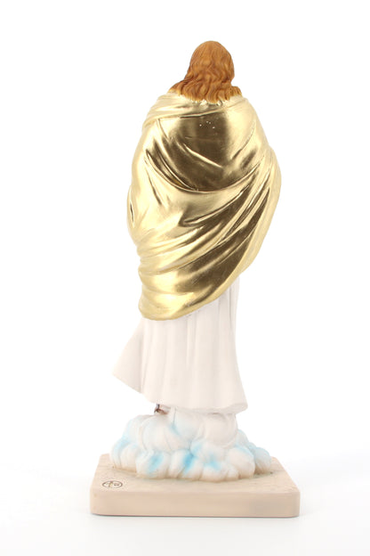 Statua Sacro Cuore di Gesù, in polvere di marmo colorata. Altezza 31 cm