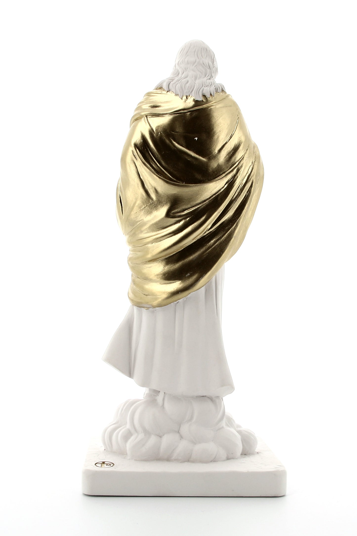 Statua Sacro Cuore di Gesù, in polvere di marmo bianca. Altezza 31 cm