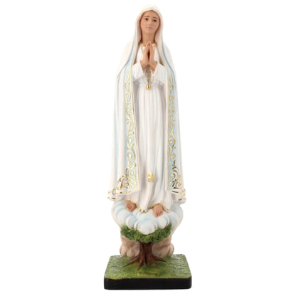 Statua Madonna di Fatima, in polvere di marmo colorata. Altezza 40 cm