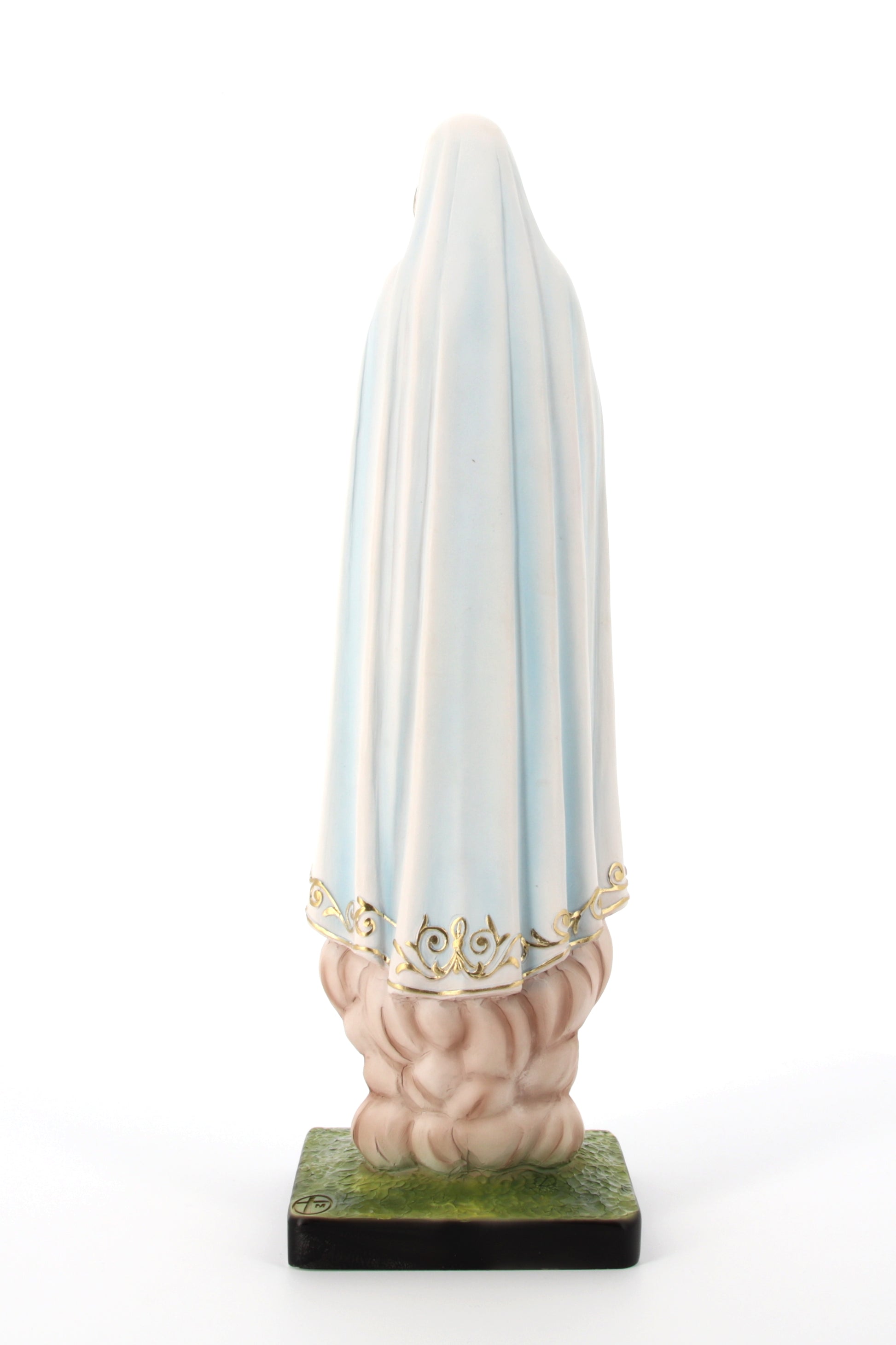 Statua Madonna di Fatima, in polvere di marmo colorata. Altezza 40 cm