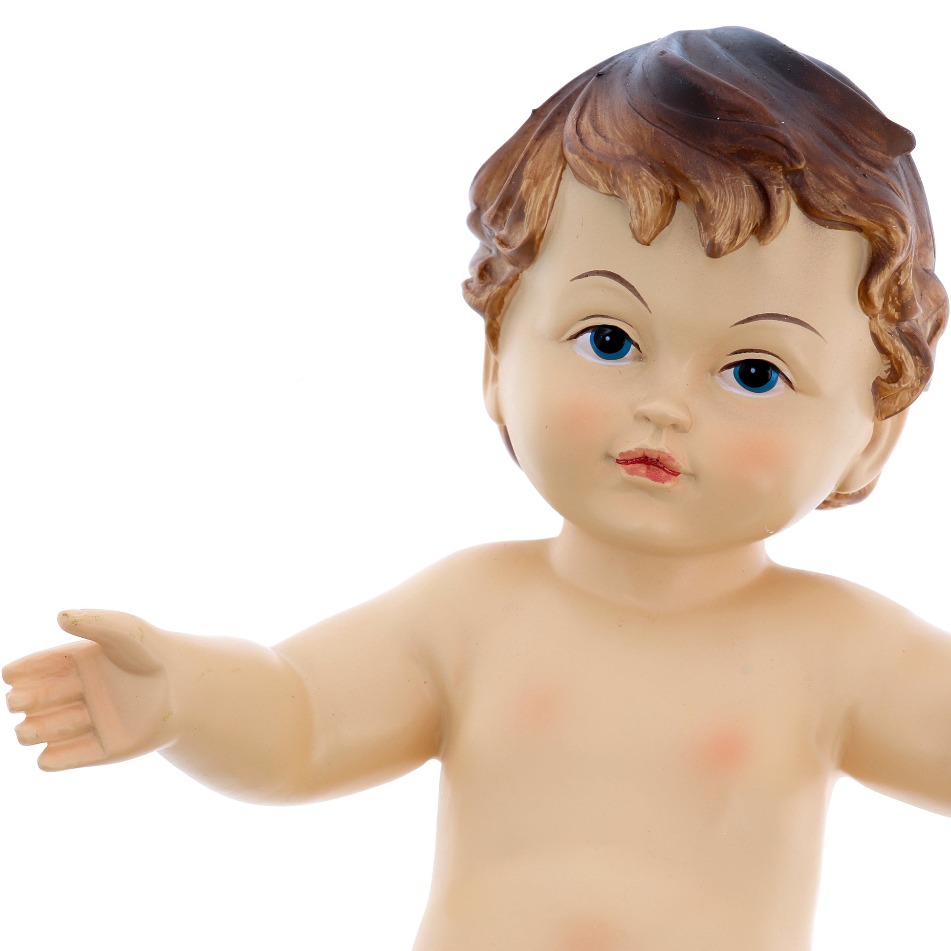 Statua Gesù Bambino con lenzuolino, in resina. Altezza 21 cm