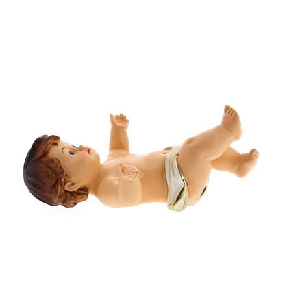 Statua Gesù Bambino con lenzuolino, in resina. Altezza 21 cm