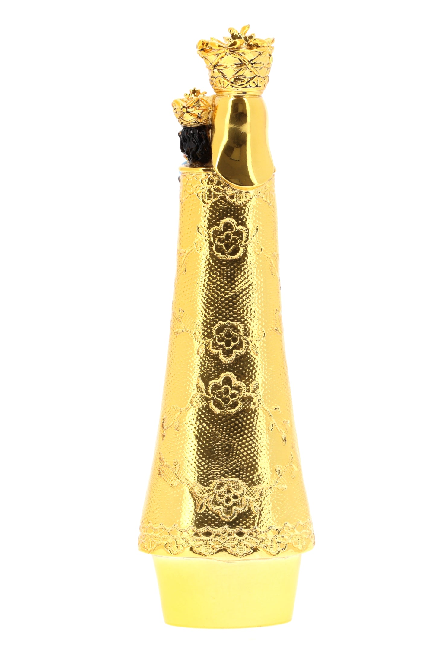 Statua Madonna di Loreto, in resina dorata. Altezza 18 cm