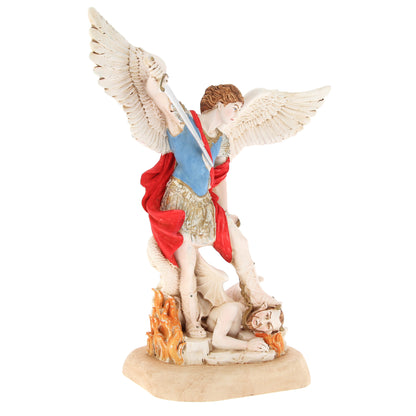 Statua San Michele Arcangelo, in resina colorata. Altezza 40 cm
