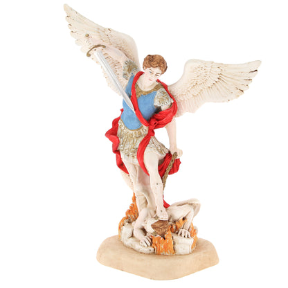 Statua San Michele Arcangelo, in resina colorata. Altezza 40 cm
