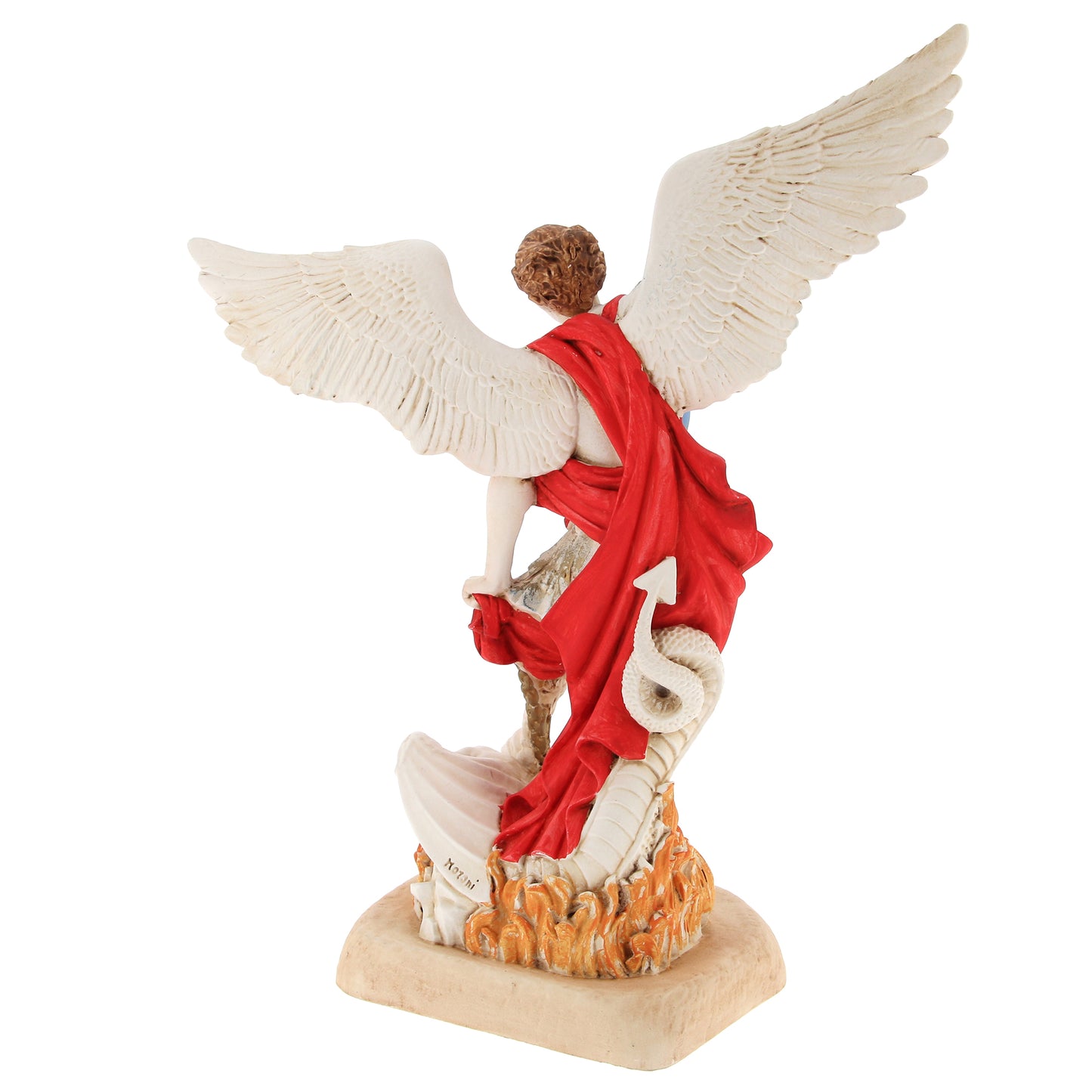 Statua San Michele Arcangelo, in resina colorata. Altezza 40 cm
