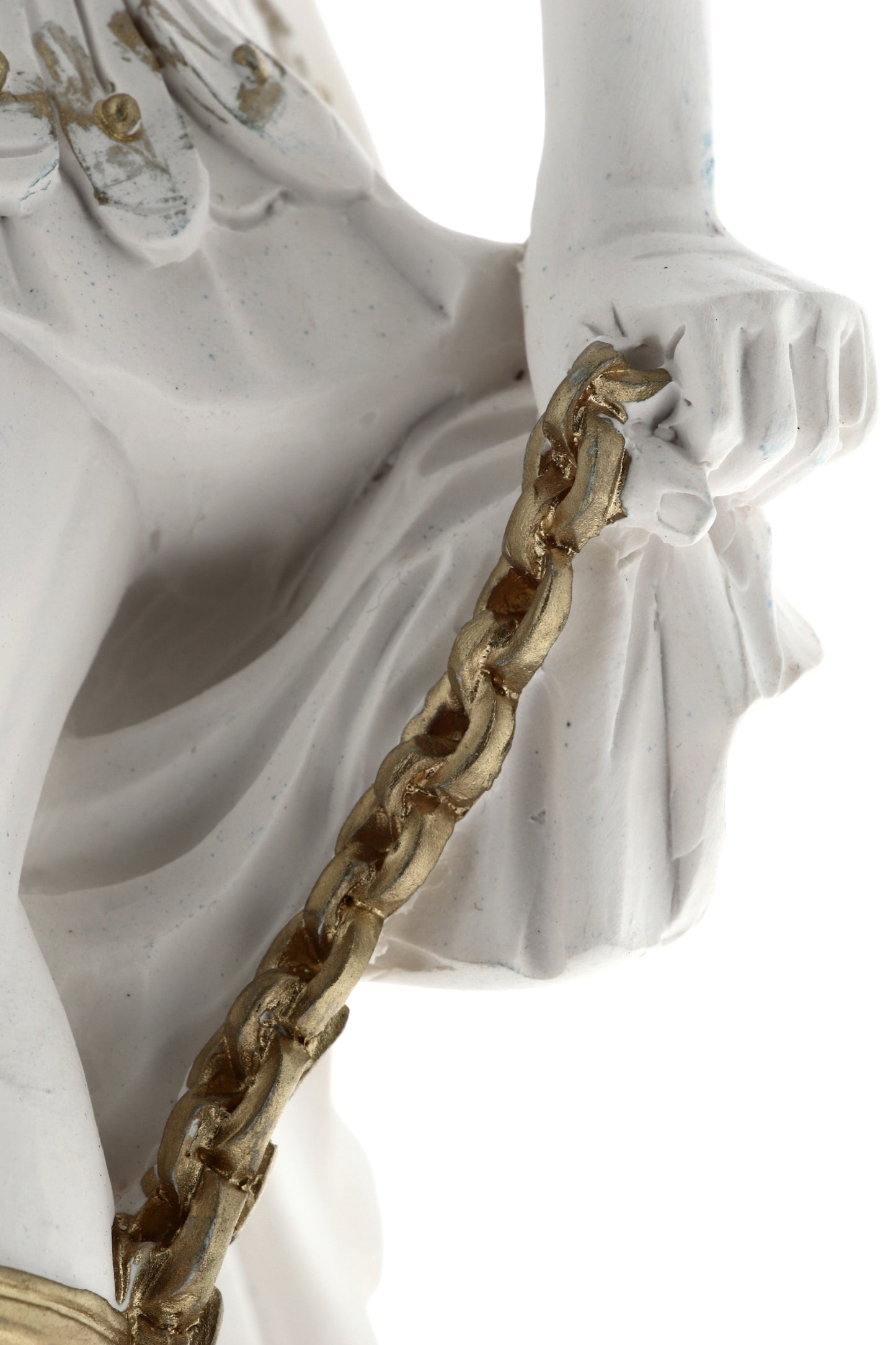 Statua San Michele Arcangelo, in resina bianca. Altezza 40 cm
