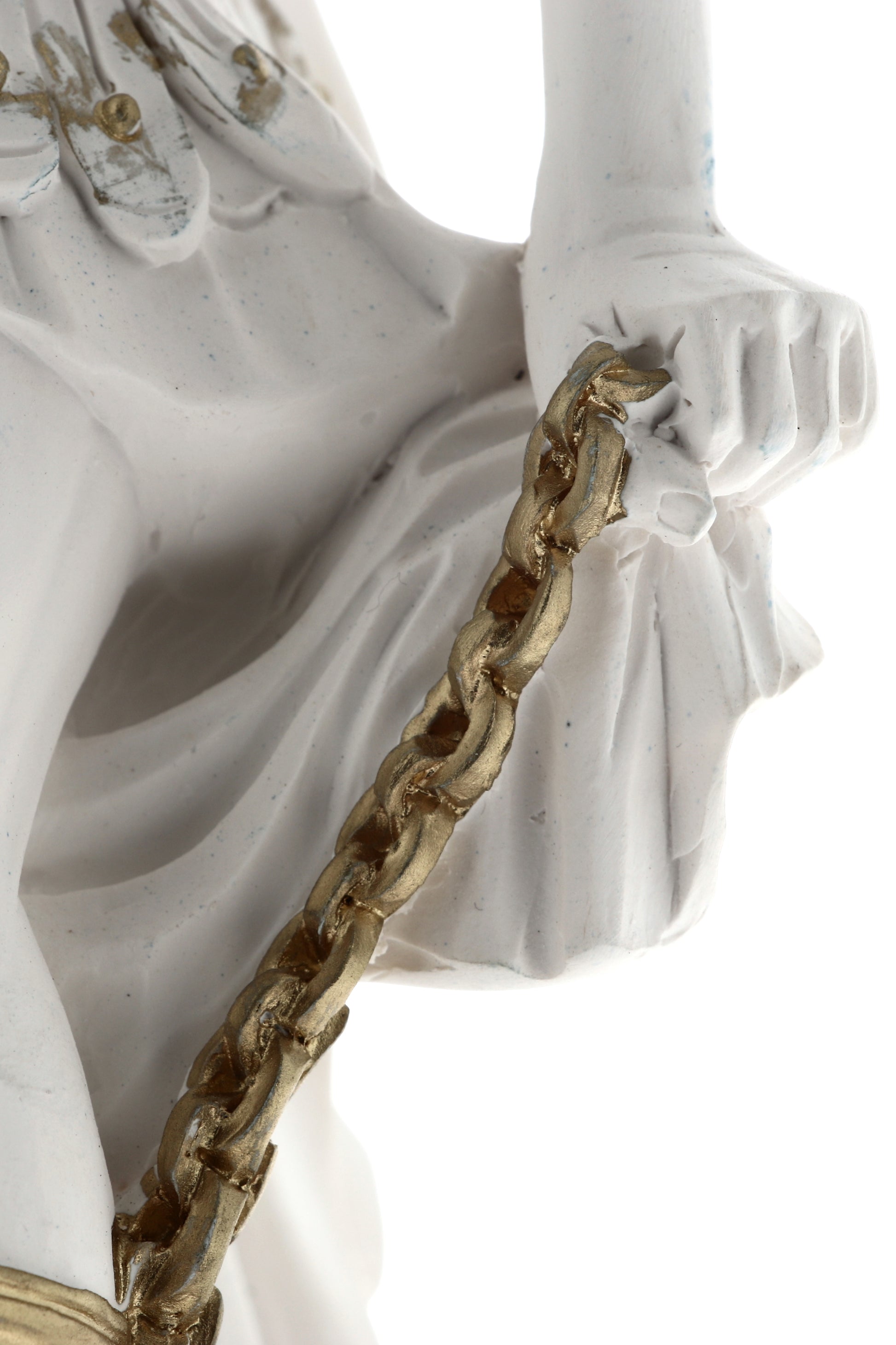 Statua San Michele Arcangelo, in resina bianca. Altezza 40 cm
