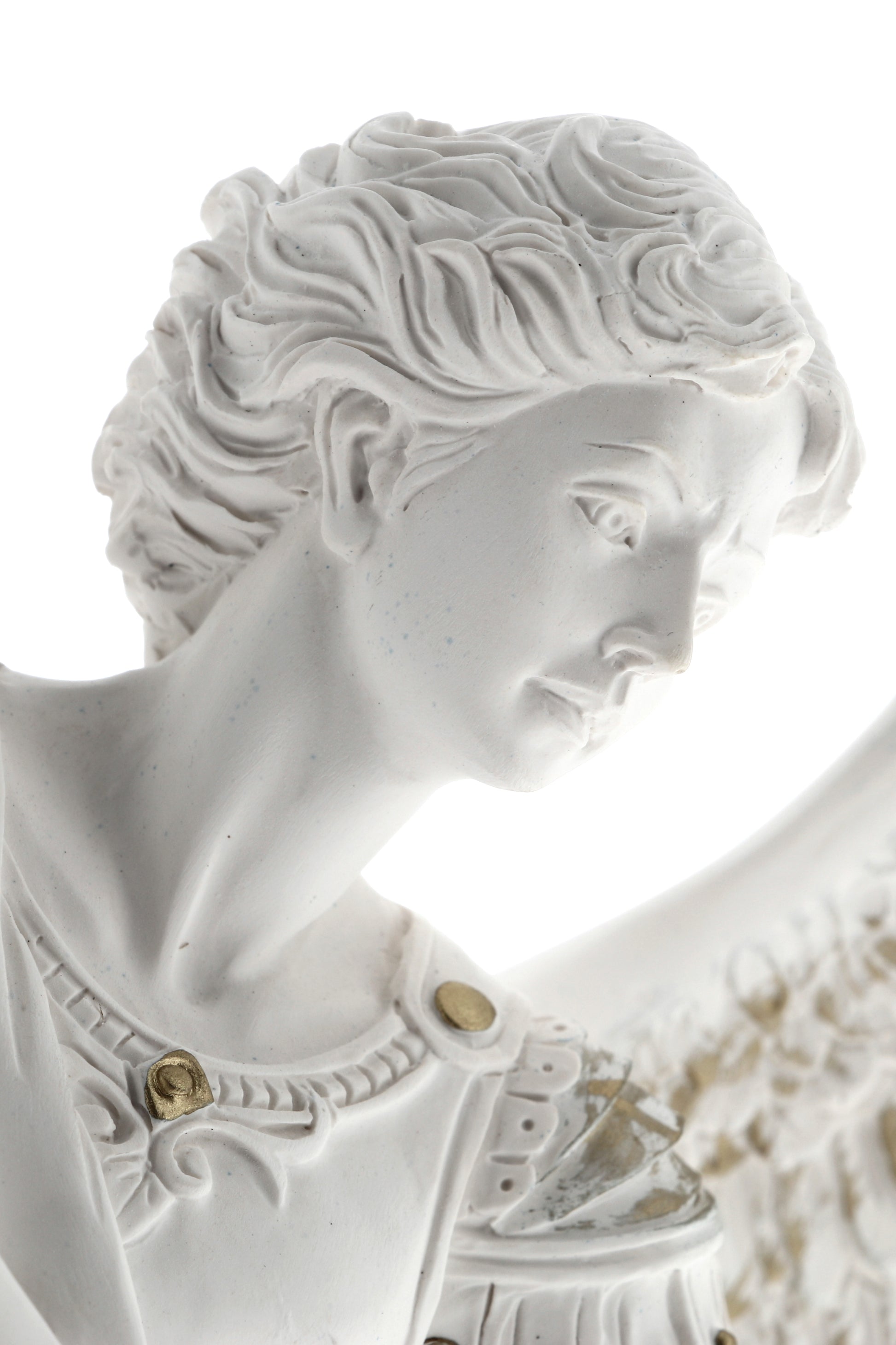 Statua San Michele Arcangelo, in resina bianca. Altezza 40 cm
