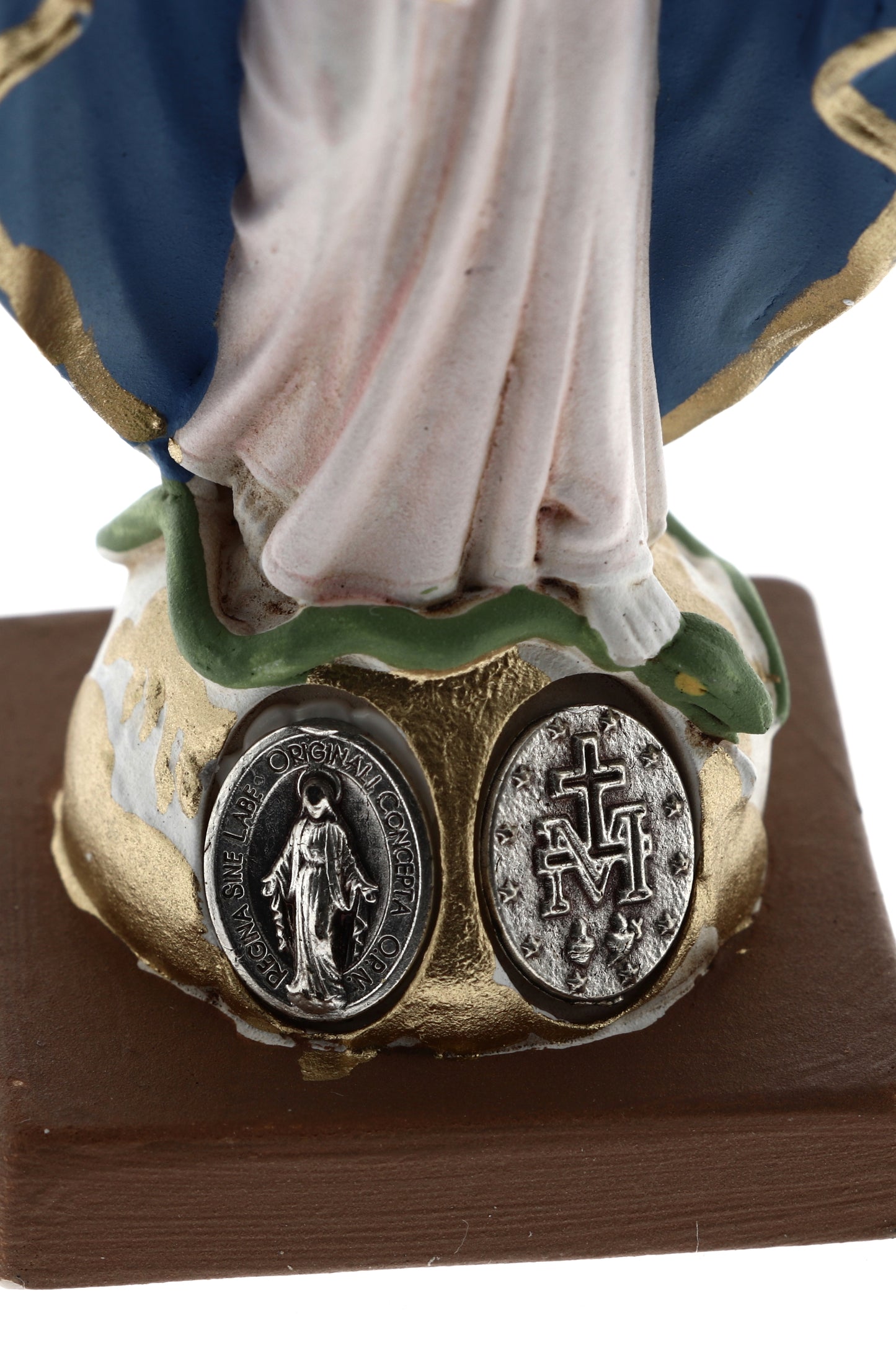 Statua Madonna Immacolata, in resina colorata. Altezza 10 cm
