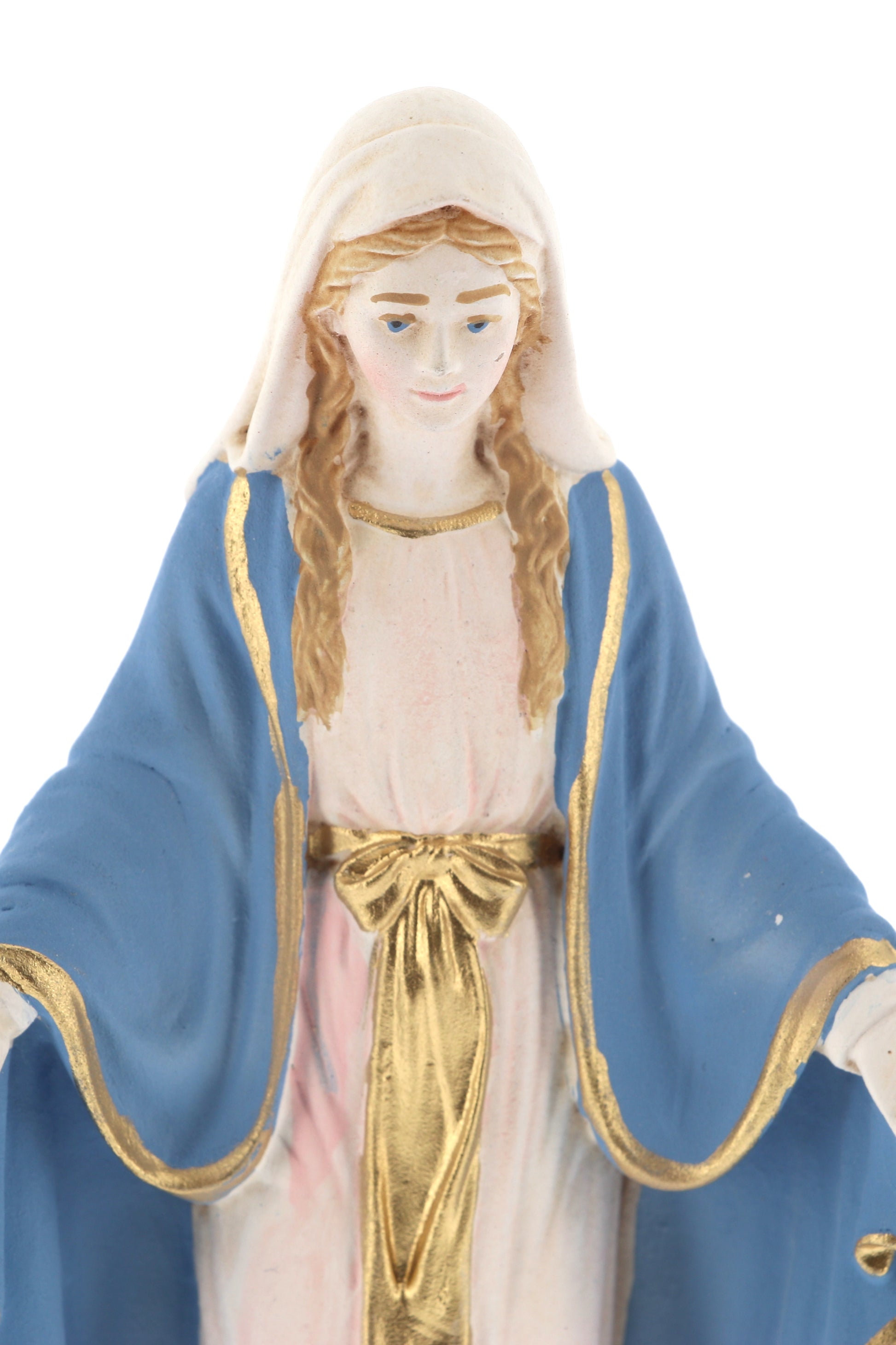 Statua Madonna Immacolata, in resina colorata. Altezza 15 cm
