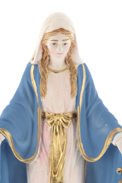 Statua Madonna Immacolata, in resina colorata. Altezza 15 cm
