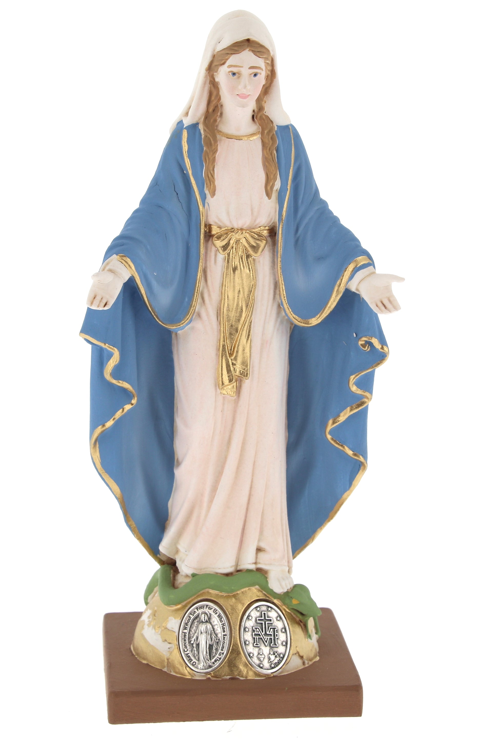 Statua Madonna Immacolata, in resina colorata. Altezza 20 cm
