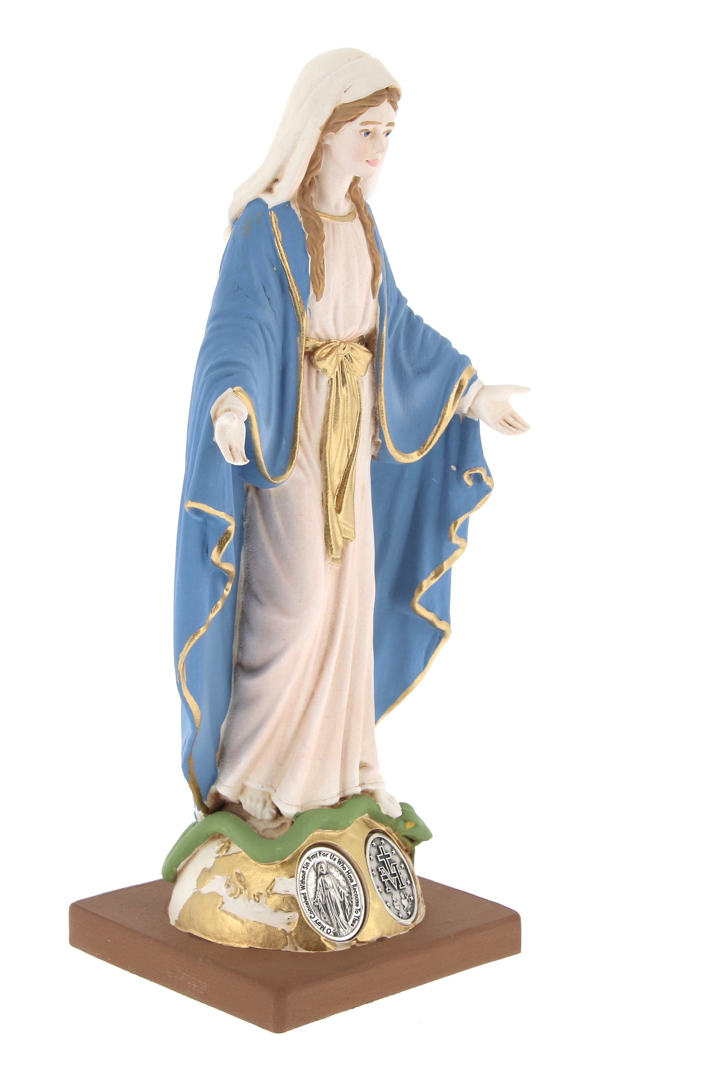 Statua Madonna Immacolata, in resina colorata. Altezza 20 cm
