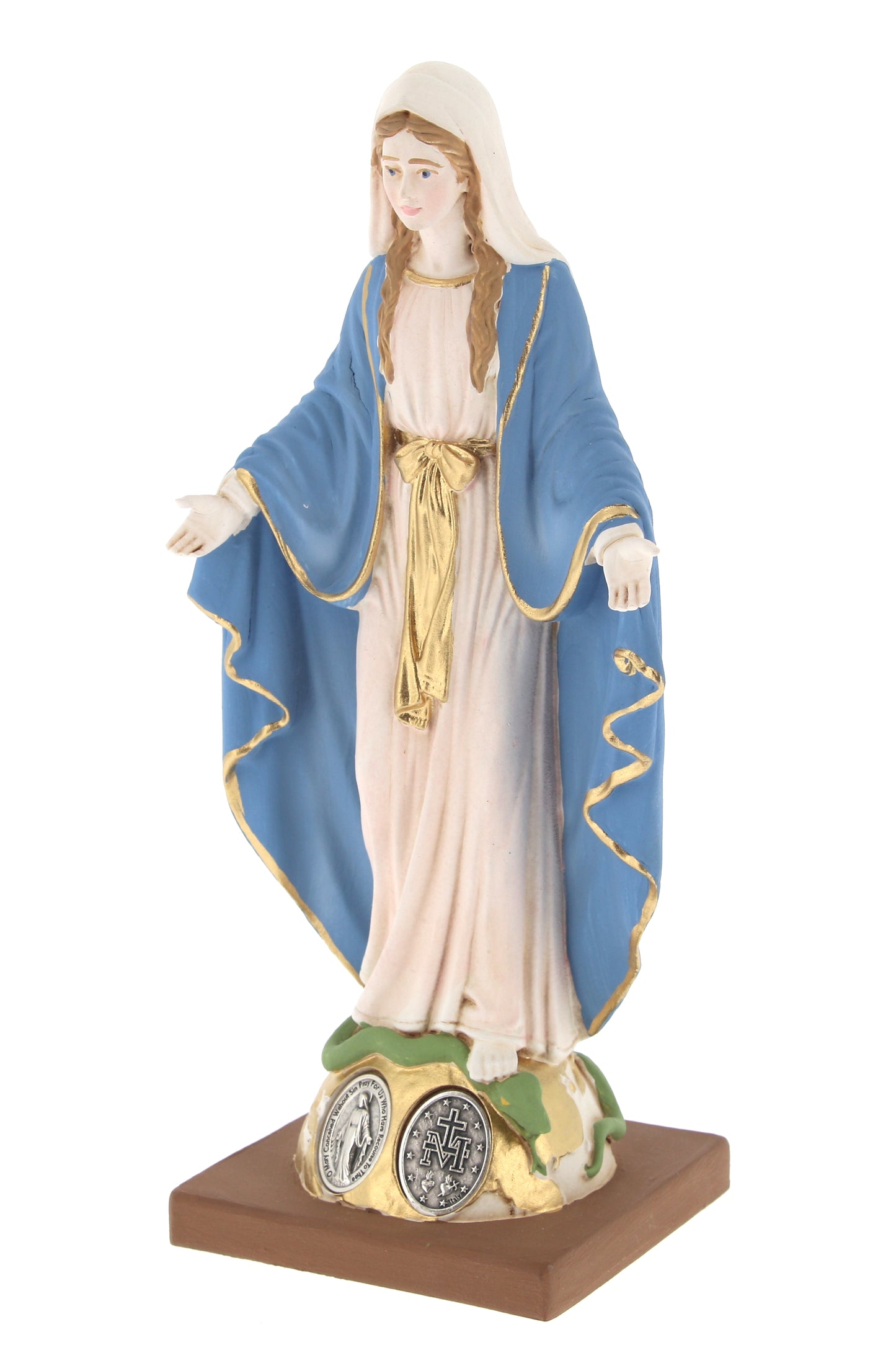Statua Madonna Immacolata, in resina colorata. Altezza 20 cm
