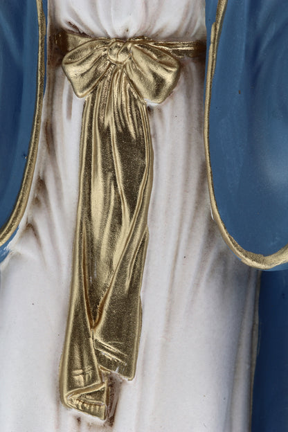 Statua Madonna Immacolata, in resina colorata. Altezza 30 cm

