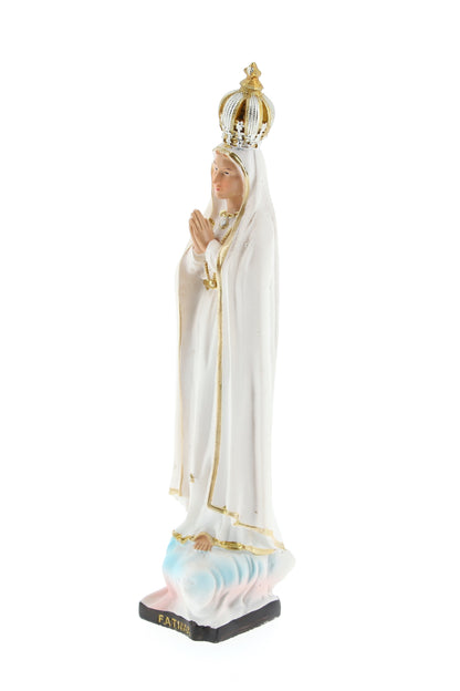 Statua Madonna di Fatima, in resina. Altezza 15 cm