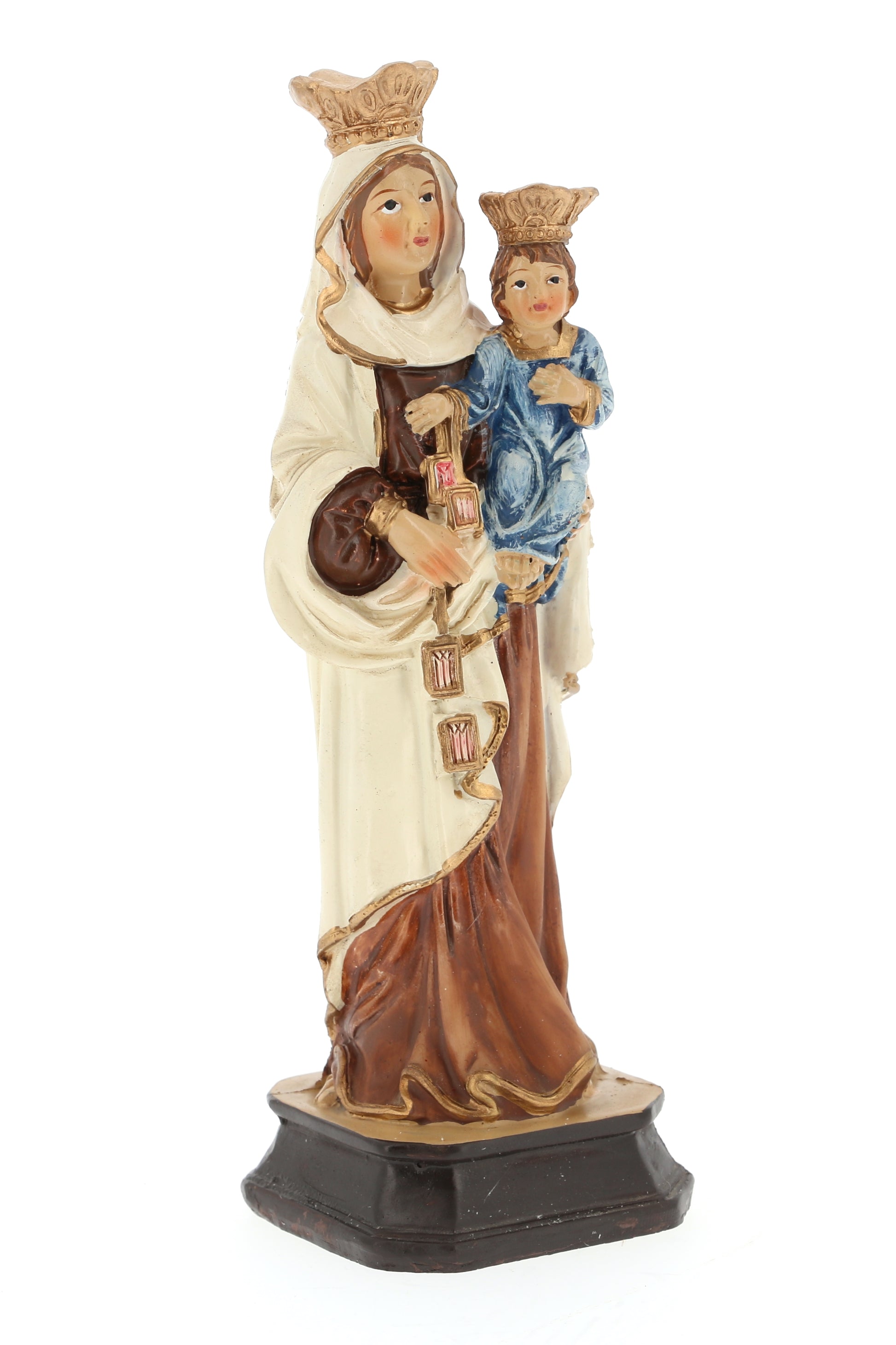 Statua Madonna del Carmine, in resina. Altezza 15 cm