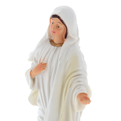 Statua Madonna di Medjugorje, in resina. Altezza 15 cm