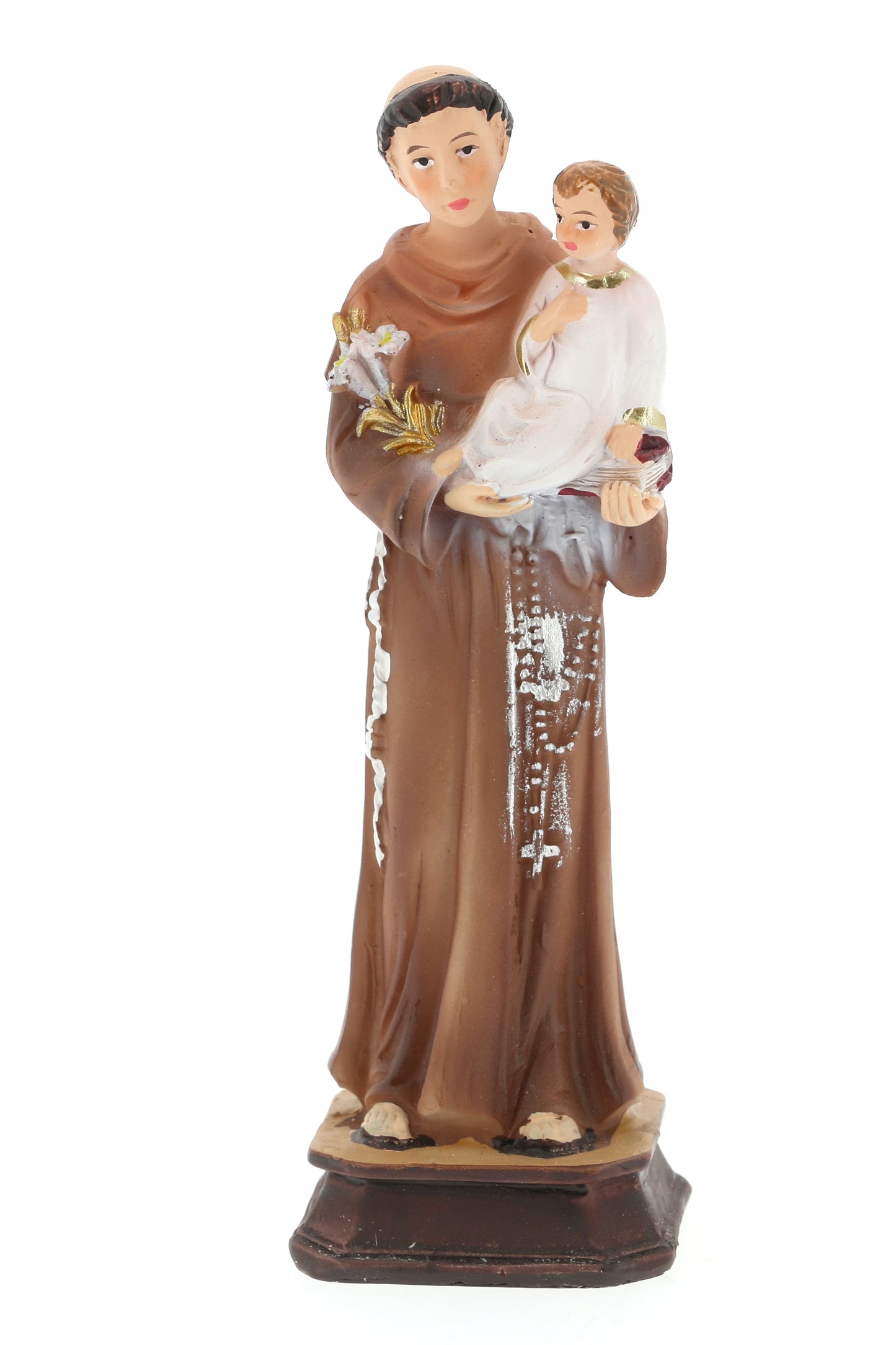 Statua di Sant'Antonio, in resina. Altezza 15 cm