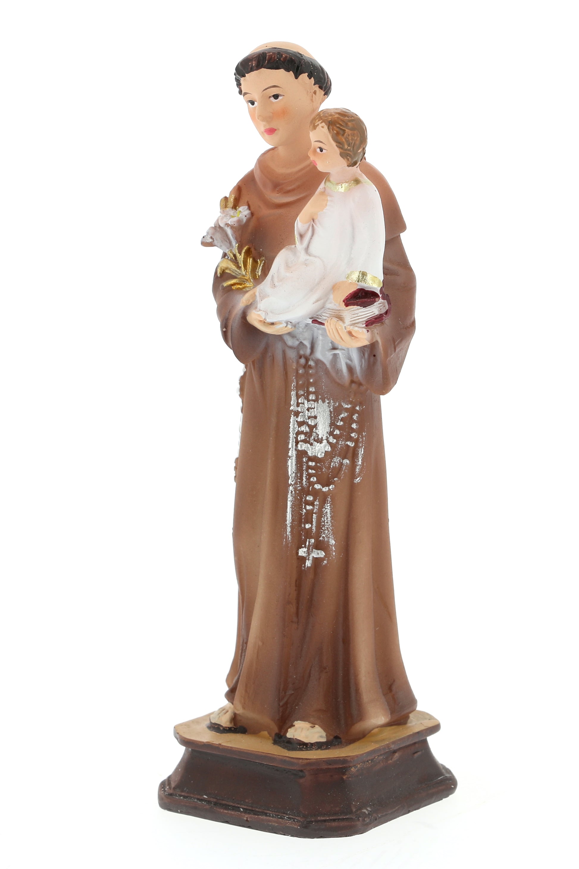 Statua di Sant'Antonio, in resina. Altezza 15 cm