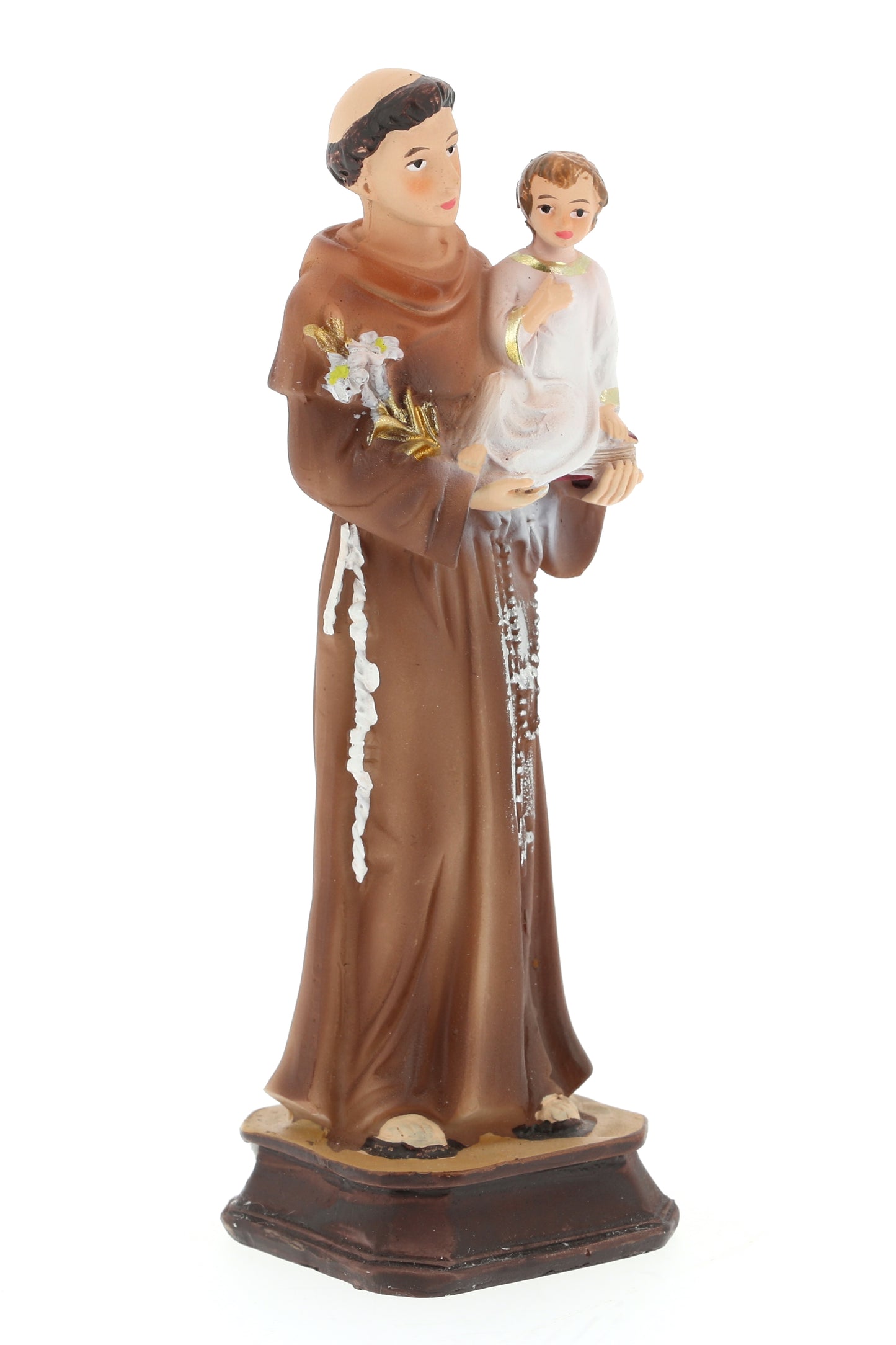 Statua di Sant'Antonio, in resina. Altezza 15 cm