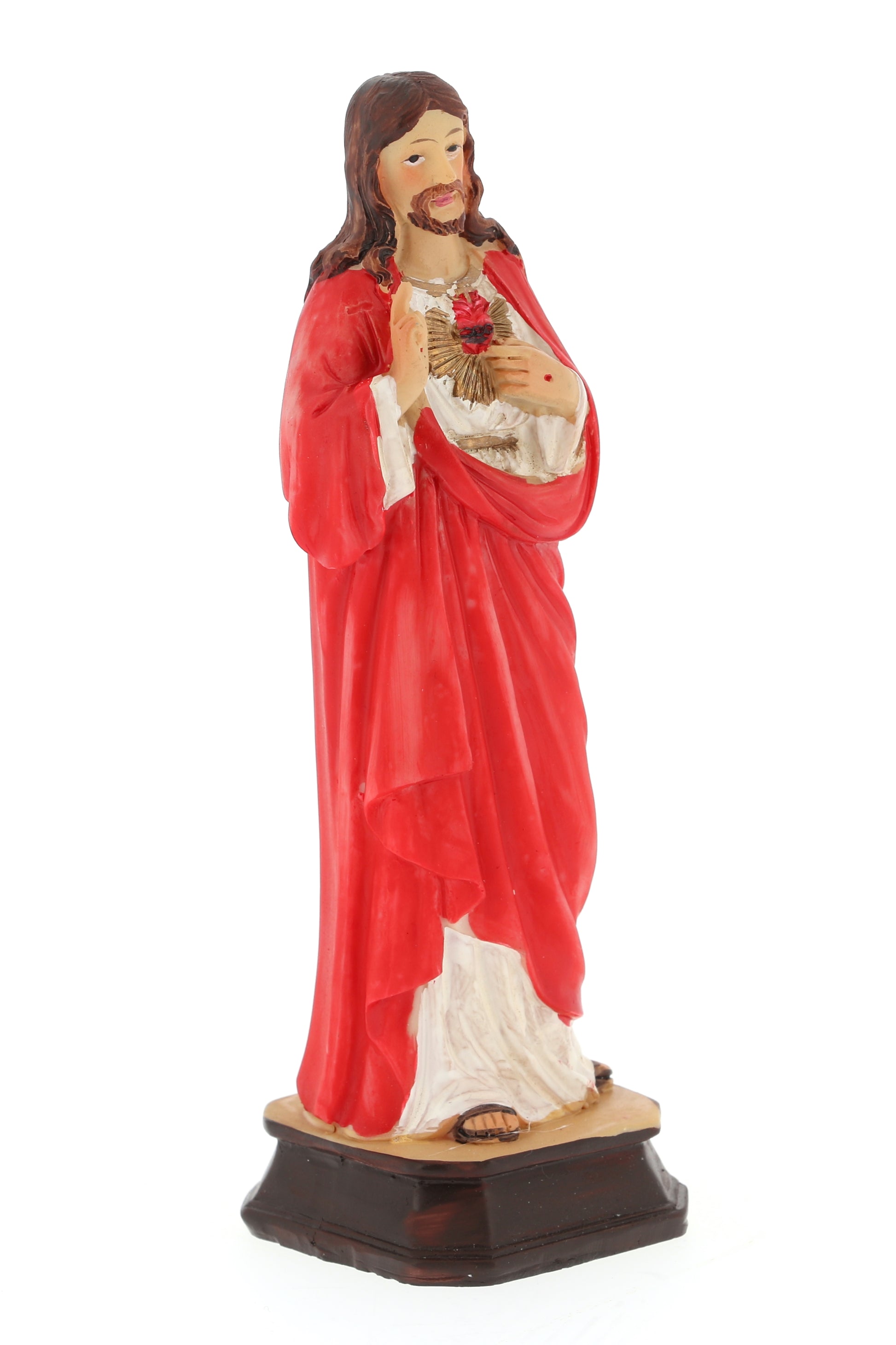 Statua Sacro Cuore di Gesu', in resina. Altezza 15 cm